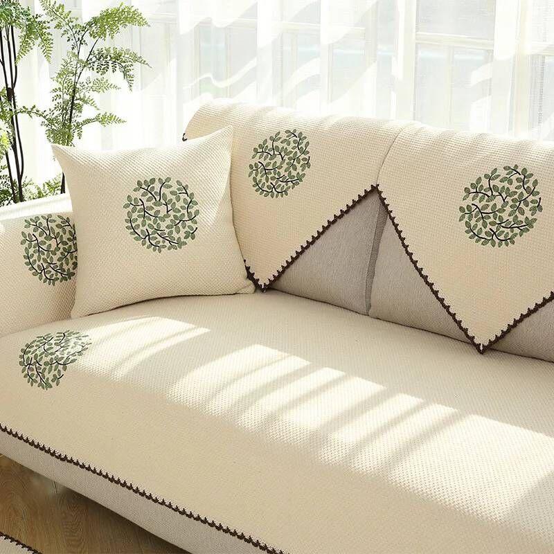 

Летняя подушка для дивана из хлопка и конопли, универсальная противоскользящая льняная ткань для дивана, художественная современная простая подушка для сиденья 70*70CM
