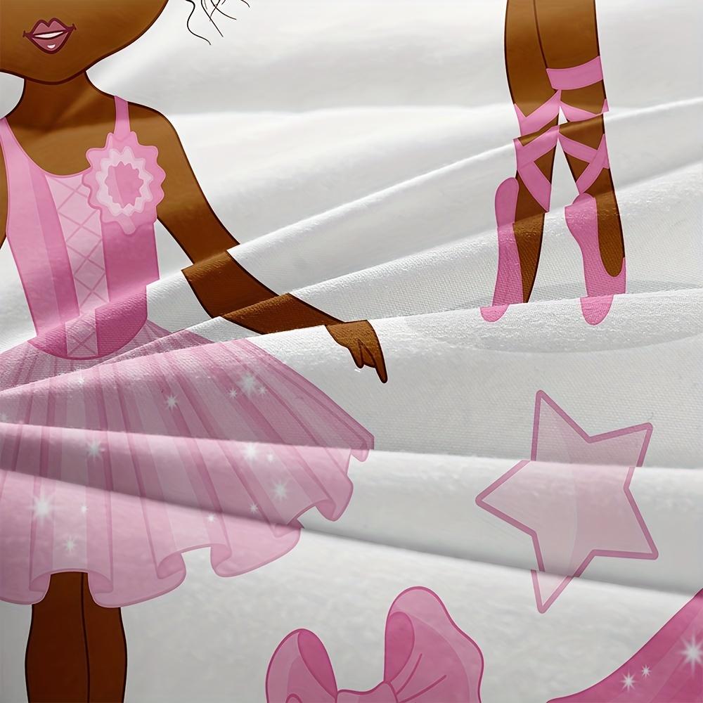 African American Ballerina Pink Duvet Cover Set Bedding Set For Bedroom Dorm Room 1Pc* Duvet Cover + 2Pcs Pillowcase