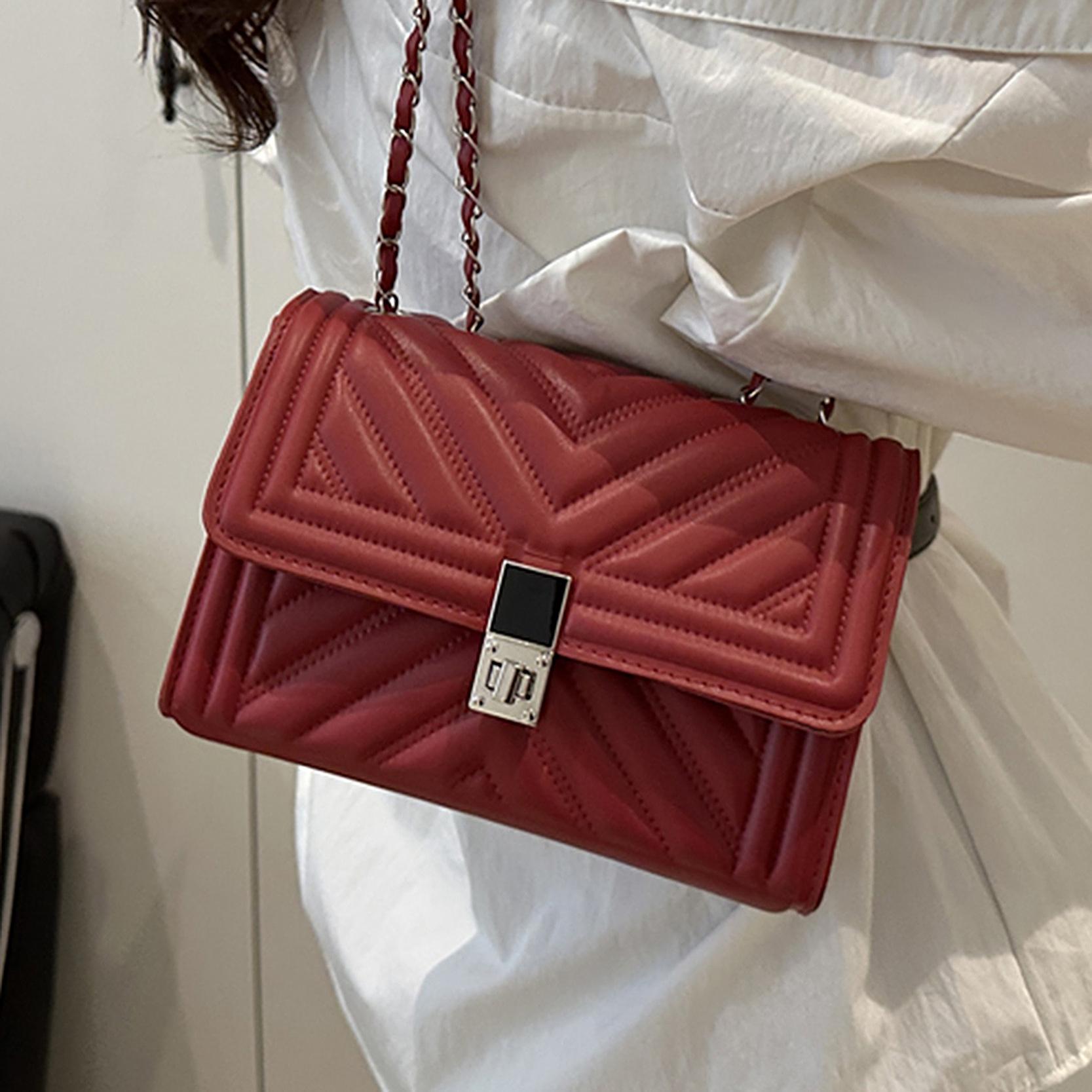 

2025 lock texture indentation diamond summer new trendy fashion chain casual ins single shoulder crossbody small square women s bag чорний