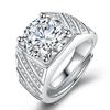 2026 Men's Ring Full Diamond Fashion Light Luxury Men's Open Ring Accessories