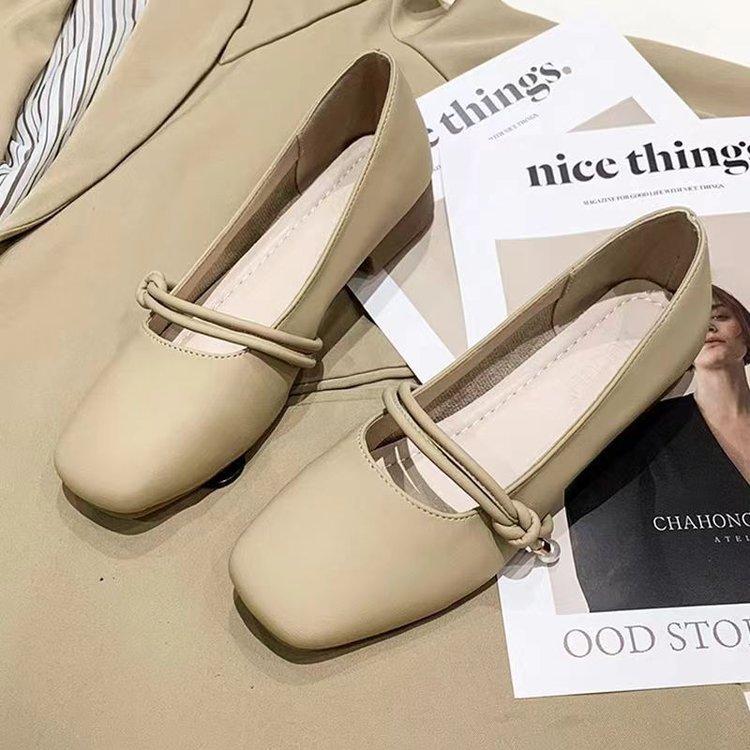 Mary Jane with skirt fairy small leather shoes women's single shoes 2025 spring new gentle evening breeze flat grandma ladyshoes