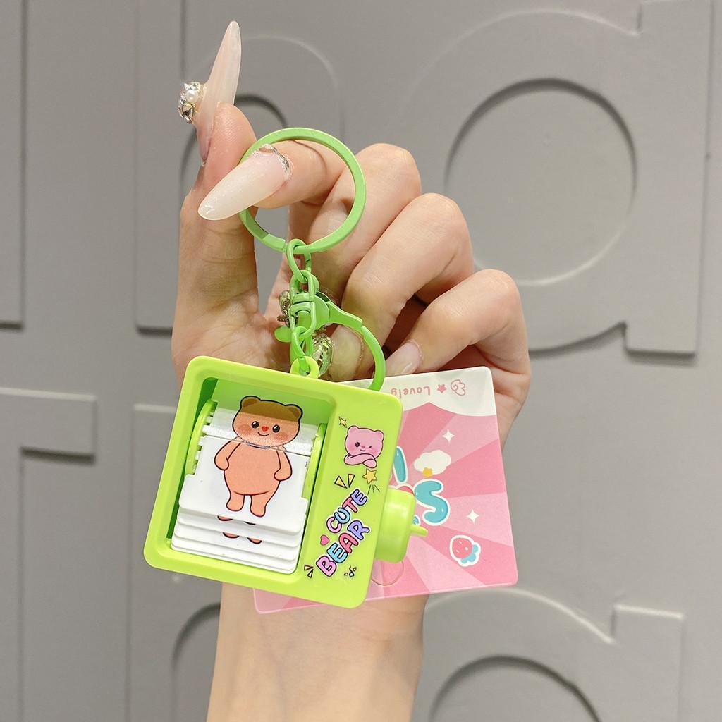 Charming Cartoon Flip Book Animation Keychain Vibrant Colors For Kids And Adults