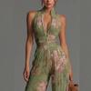 New French Elegant Jumpsuit Comfortable Sleeveless Sexy Waist Wide Leg Jumpsuit