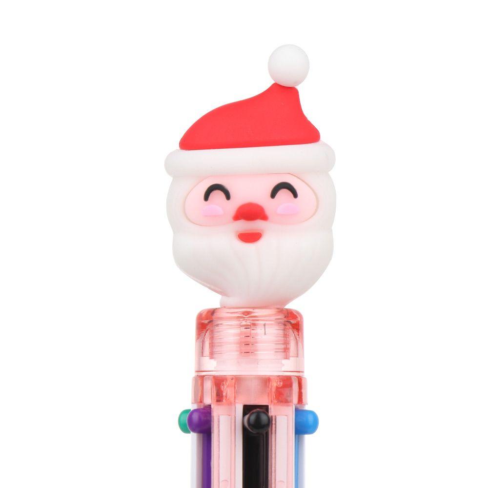 6/10Colors Cute Cartoon Santa Claus Xmas Deer Ballpoint Pen Elementary School Stationery Gifts Merry Christmas Decor