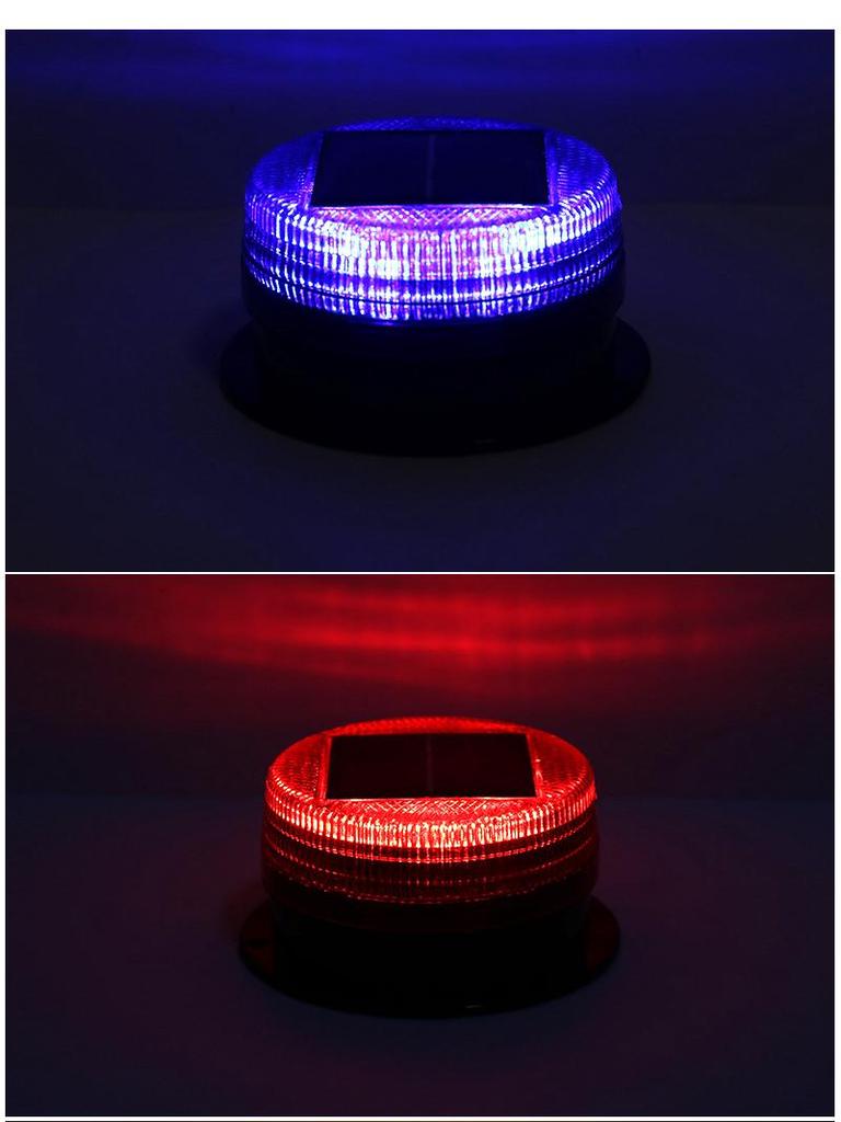 Red & Blue Solar Magnetic Roof Warning Light