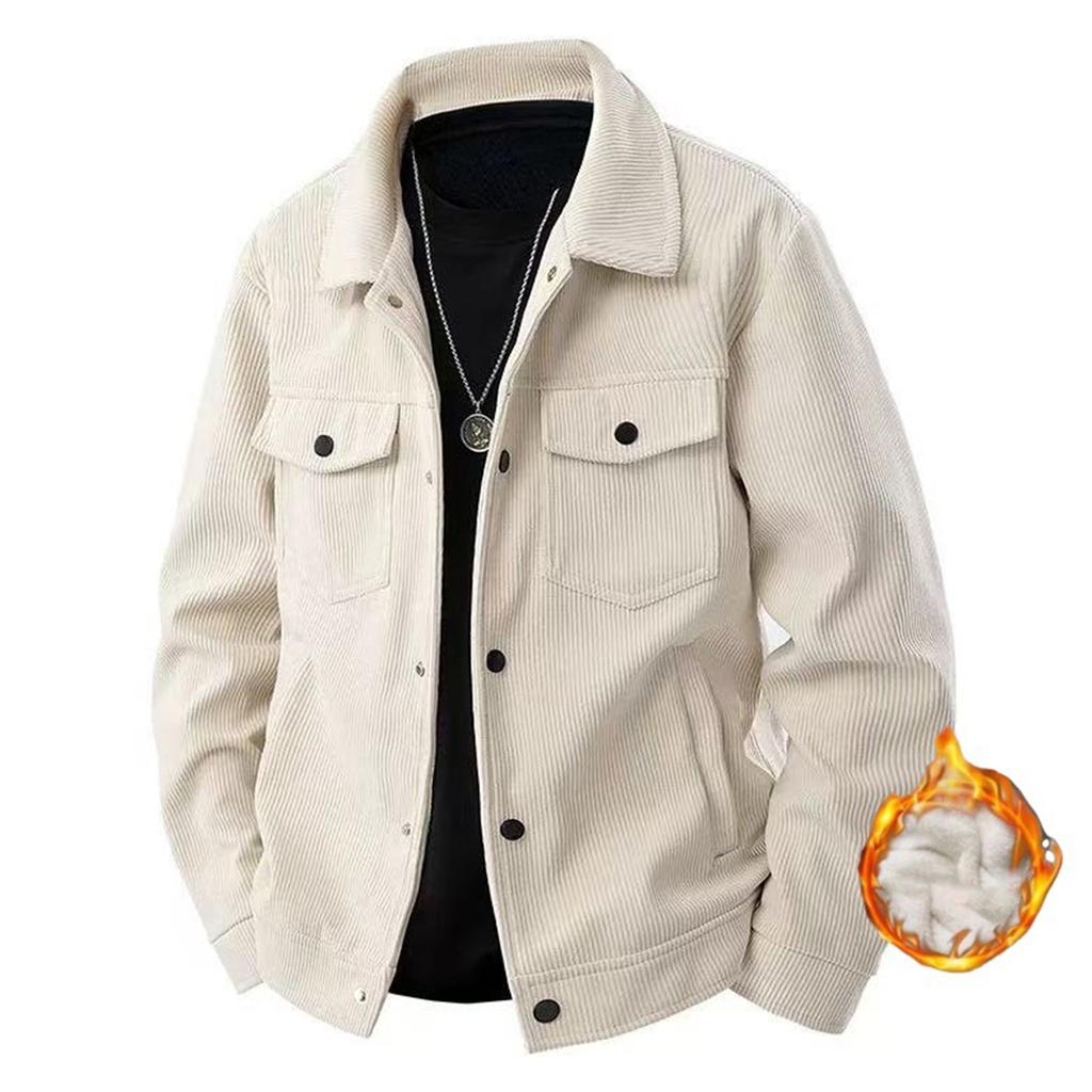 Pánská sametová bunda jednobarevná retro trend ležérní všestranná klopa pracovní top