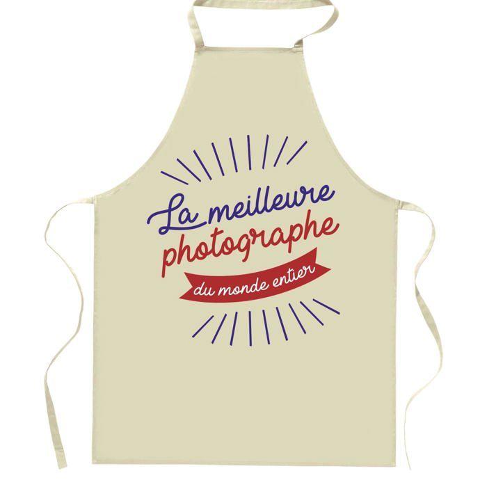 Tablier de cuisine - Photographe Meilleure du Monde entier - Impression bretonne - Coton résistant - Fabrication française
