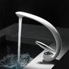 Creative Bathroom Sink Faucet Tap White Brass Wash Basin Faucets Single Handle Hot and Cold Waterfall Modern Elegant Mixer Tap