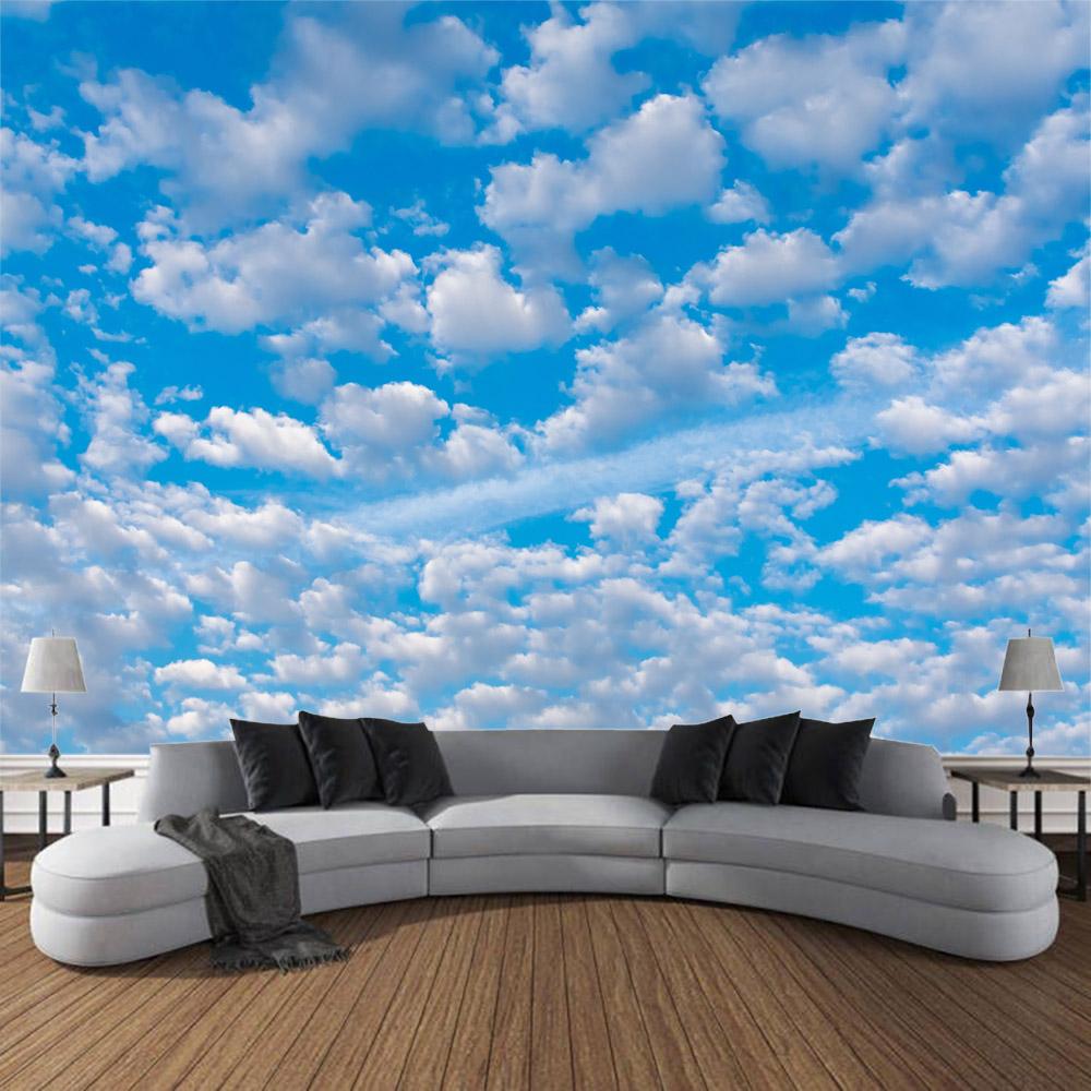 Lucht en witte wolken landschap print groot wandkleed kamer esthetische decoratie wandkleed Boheemse huis yoga mat deken