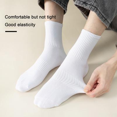 1 Pair Unisex Socks Thickened Elastic Anti-slip Mid-tube Solid Color Floor Socks Warm Soft No Ddor Sweat Absorption Lady Winter Socks