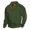 Men's Patterned Pullover Sweatshirt, Lapel Single Breasted Slim Fit Top with Welt Pockets