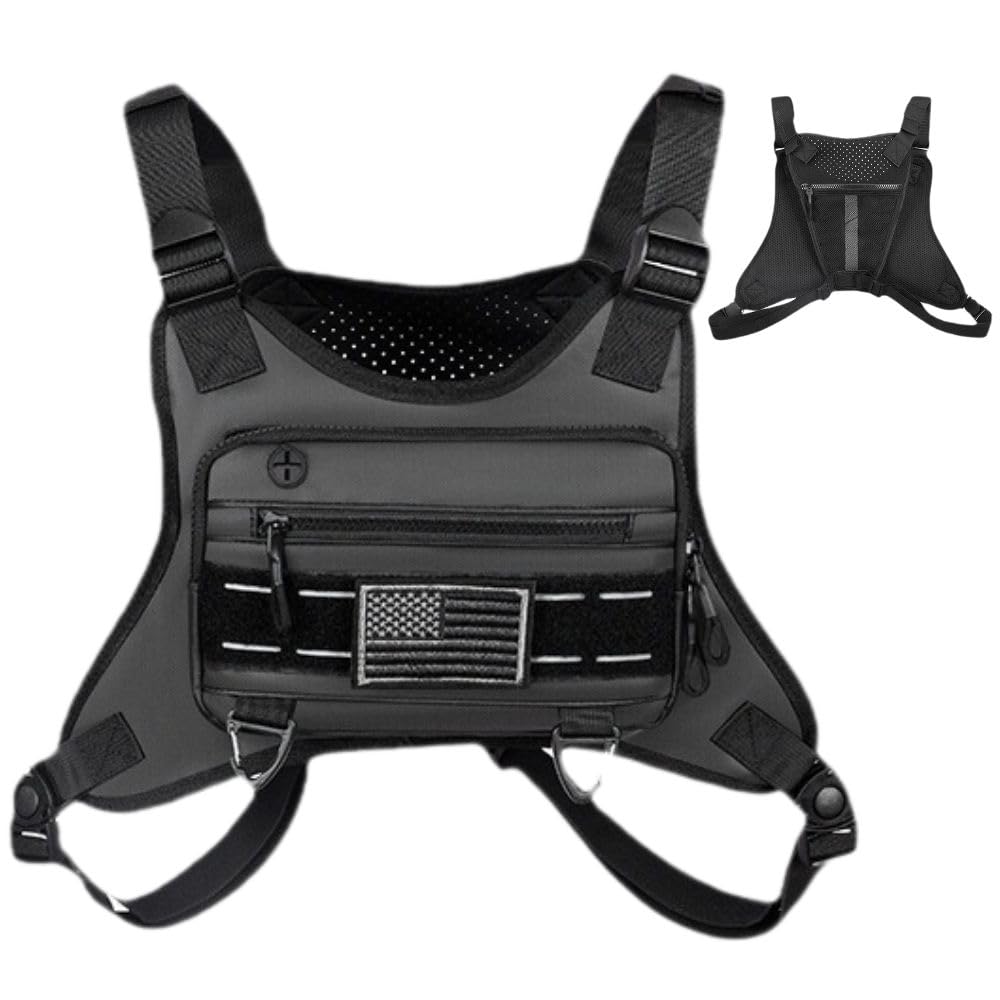 

Running Chest Bag for Men and Large for Mountain Survival Games [MORABLU] Women, Capacity, Lightweight, Waterproof, Shake-Free, Commuting, Climbing, чорний