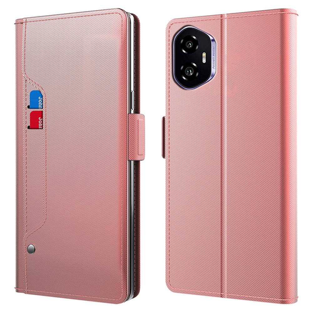 

Для Honor 300 Чехол-подставка PU кожа Чехол для телефона Держатель для карт Зеркало Rose Gold