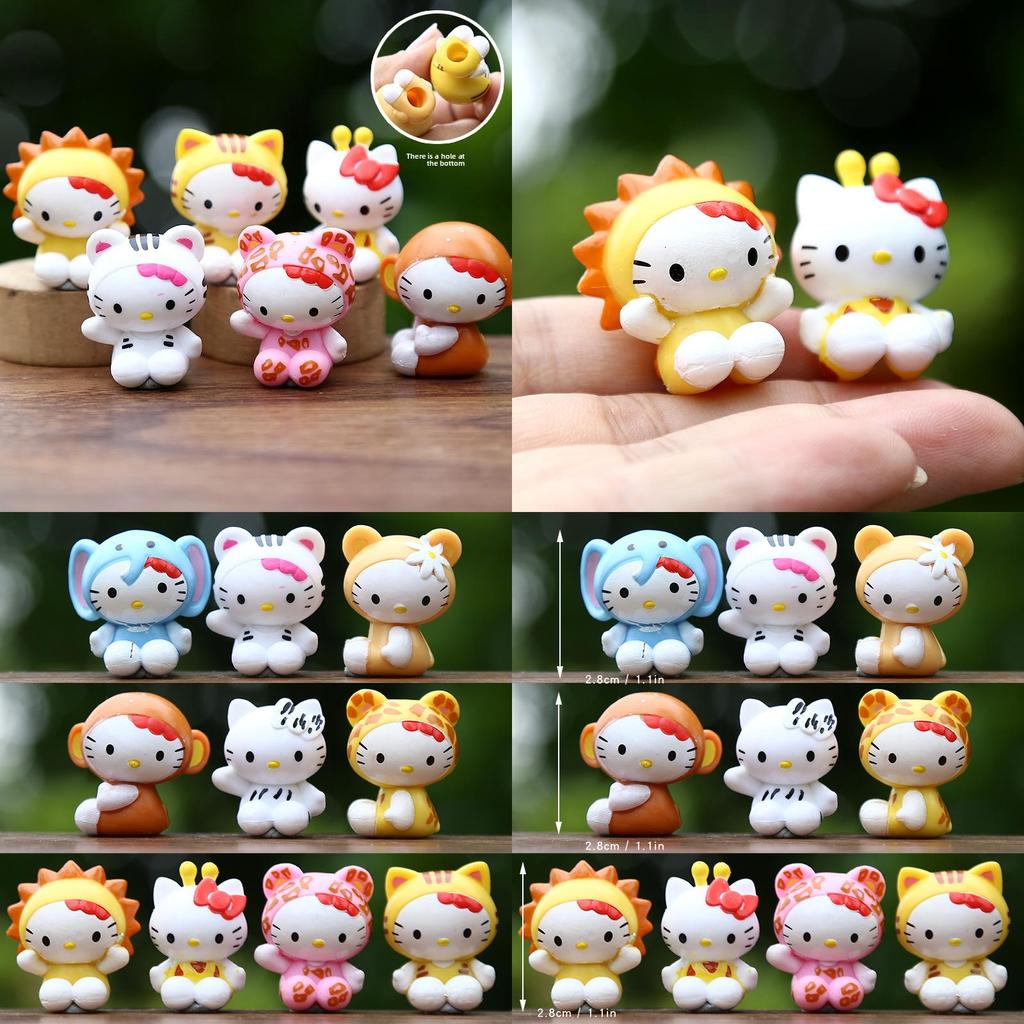 10pcs Creative Animal Design Hello Kitty Pen Cap Set For Desk Decor And Gift