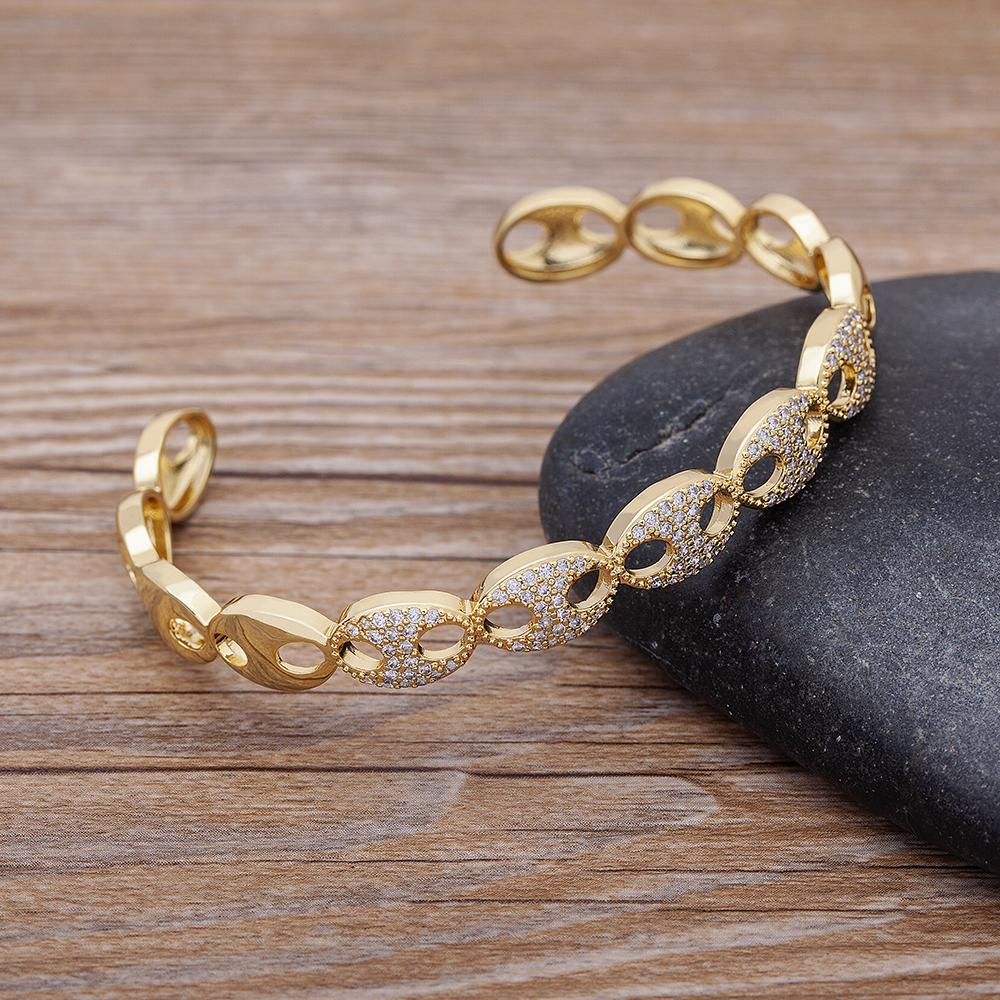 High Quality Gold Color Pig Nose Shape Bangle For Women Punk Charm Bracelets & Bangles Luxury New Femme Party Birthday Jewelry