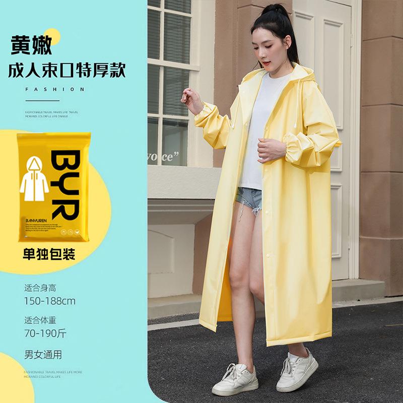 Capa de chuva EVA não descartável para adulto, espessa, para viagem ao ar livre, portátil, proteção contra tempestade para o corpo todo, capa de chuva de peça única