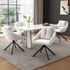 Modern Beige Velvet Chair, Stylish and Comfortable Swivel Dining Chair, Breathable Velvet Fabric, Ergonomic Design, Elegant Grey Chair - Four Chairs