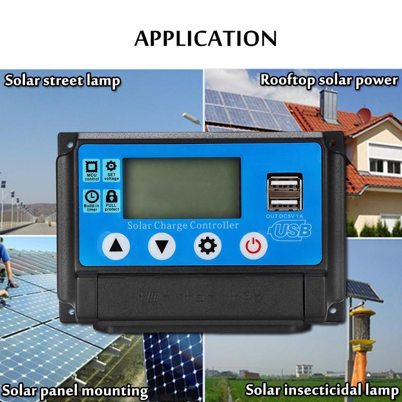 12V / 24V 60A Solarladeregler Automatische Anpassung LCD-Anzeige USB-Anschlüsse 125*85*30mm