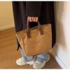 Canvas Solid Color Tote Bag for Bento, Work, and Outings - Stylish Color Blocking Design.