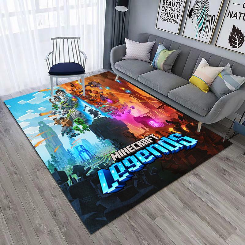 Classic Sandbox Xbox Game Minecraft Carpet Carpet Home Living Room Decoration Table and Chairs Anti Slip Door Mat Outdoor Picnic Mat Carpet A10