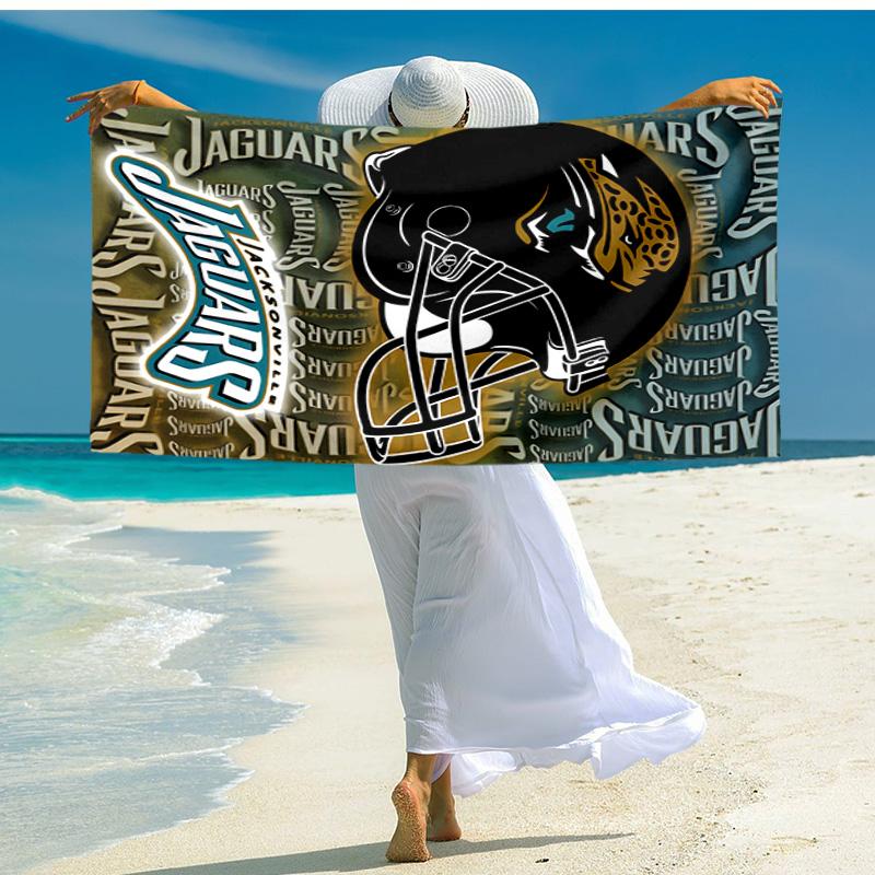 Proof Beach Towel with Jacksonville Jaguars Logo Pattern - Soft,absorbent,quick-drying,machine Washable - Perfect for Swimming,camping,bathing
