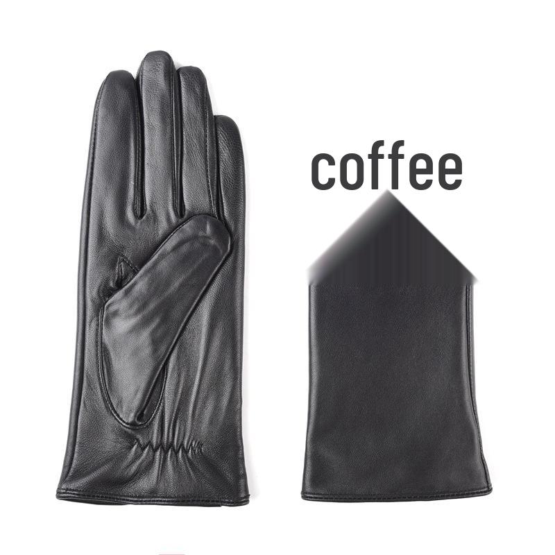 

Women s Windproof Lambskin Gloves with Wool Lining - Fleece Touchscreen Style Large