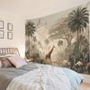 Tropical Rainforest Bohemian Tapestry Wall Hanging Polyester Fabric with Plant & Forest Animal Print for Bedroom Home Decor