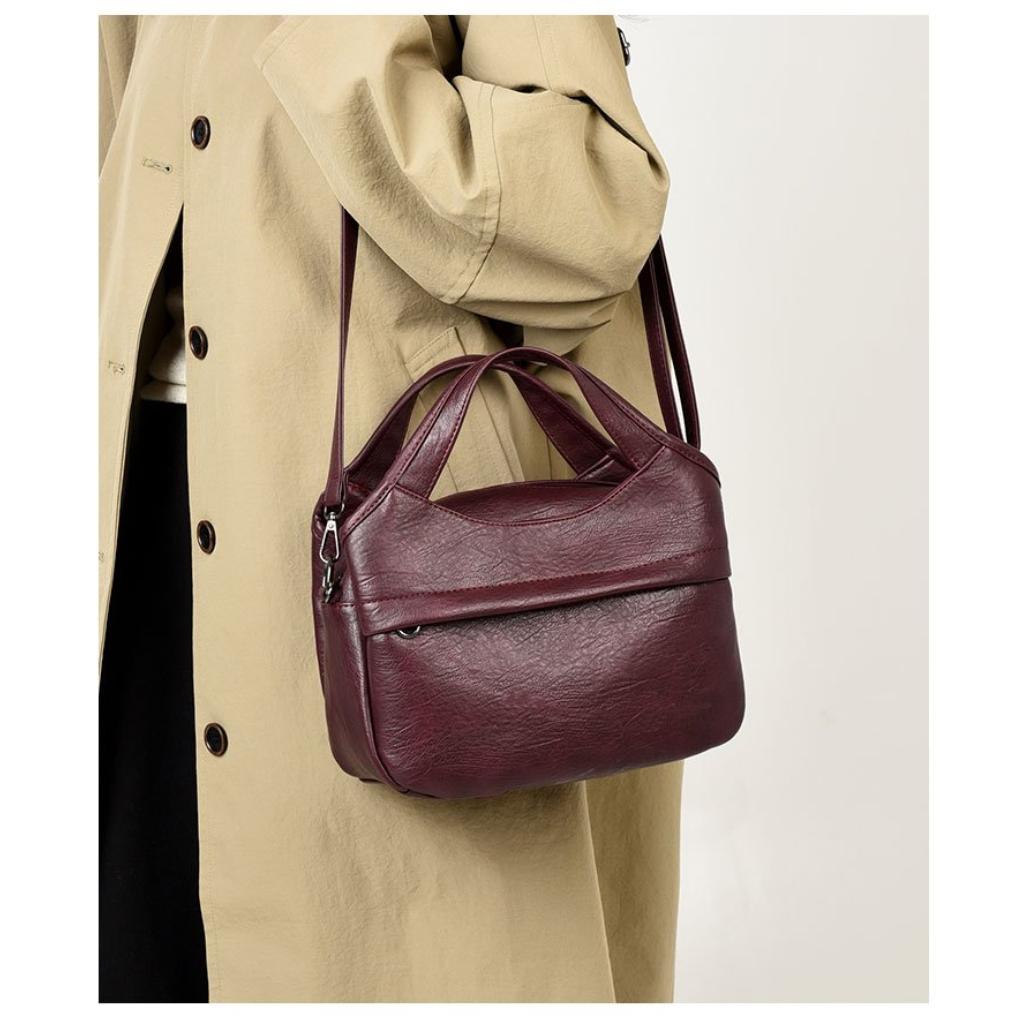 Shoulder Bag Unisex PU Adjustable Strap American Vintage Daily Commute