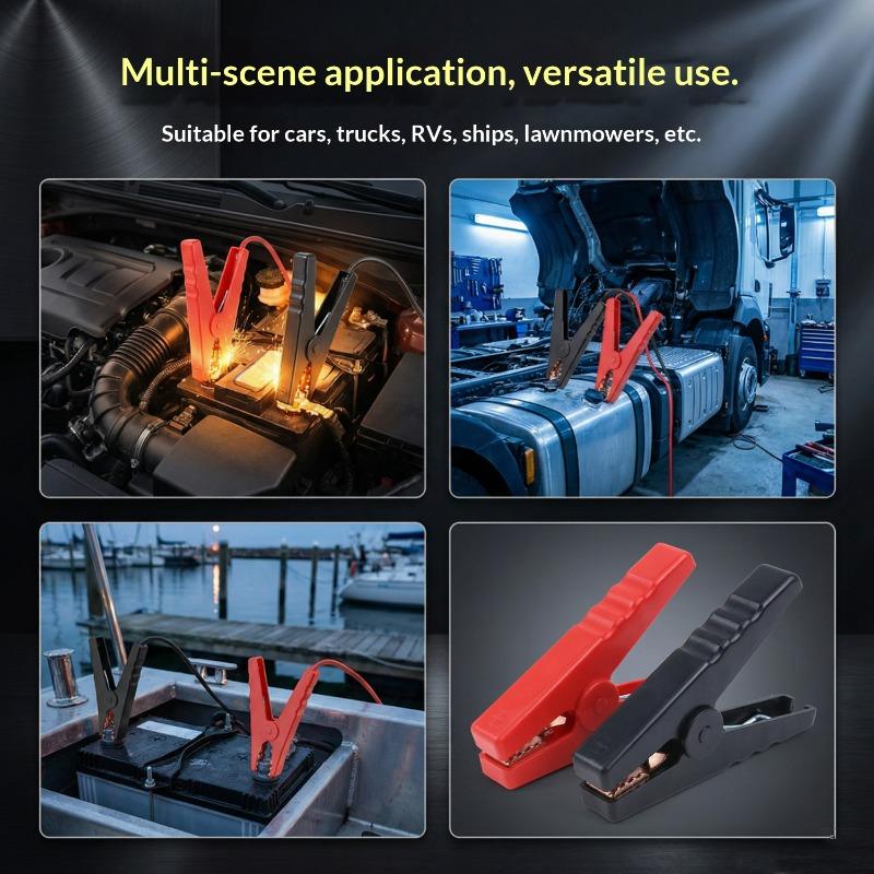 Red Black Charging Battery Cables Boost Clamps Insulating Alligator Clips Emergency Power Terminal Test Connectors Wholesale