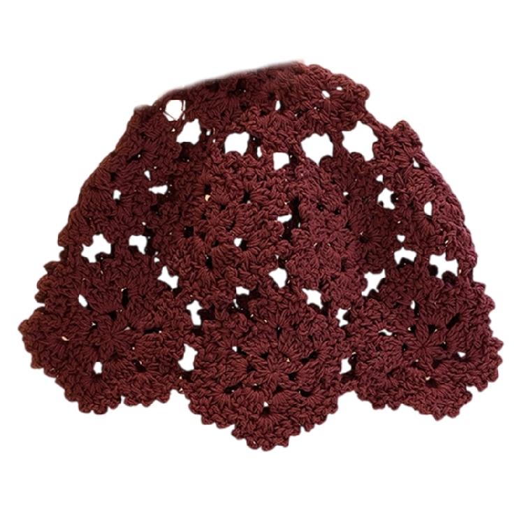 Soft Cotton Crochet Hat Comfortable Skull Hat Pullover Beanies Hat for Women Teens Japanese Aesthetic Lover Dressingup