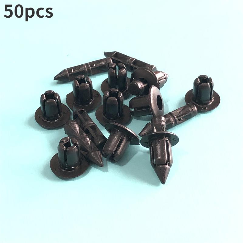 50pc Universal Auto Fastener Clip Car Body Push Retainer Pin Rivet Bumper Door Trim Panel Retainer Fastener Interior Accessories
