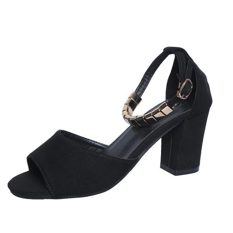 Fashion Women Suede High Heels Sandals Open Toe Sexy Shoes Chunky 2024 Designer New Trend Pumps Shoes Summer Walking Mujer Zapatillas