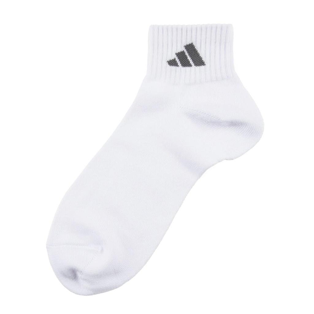 Pack of DEO Plain Logo Short Socks with Reinforced Toe and Heel Assorted Sizes [Adidas] 3-Pair (06087W) 001, 24-26cm