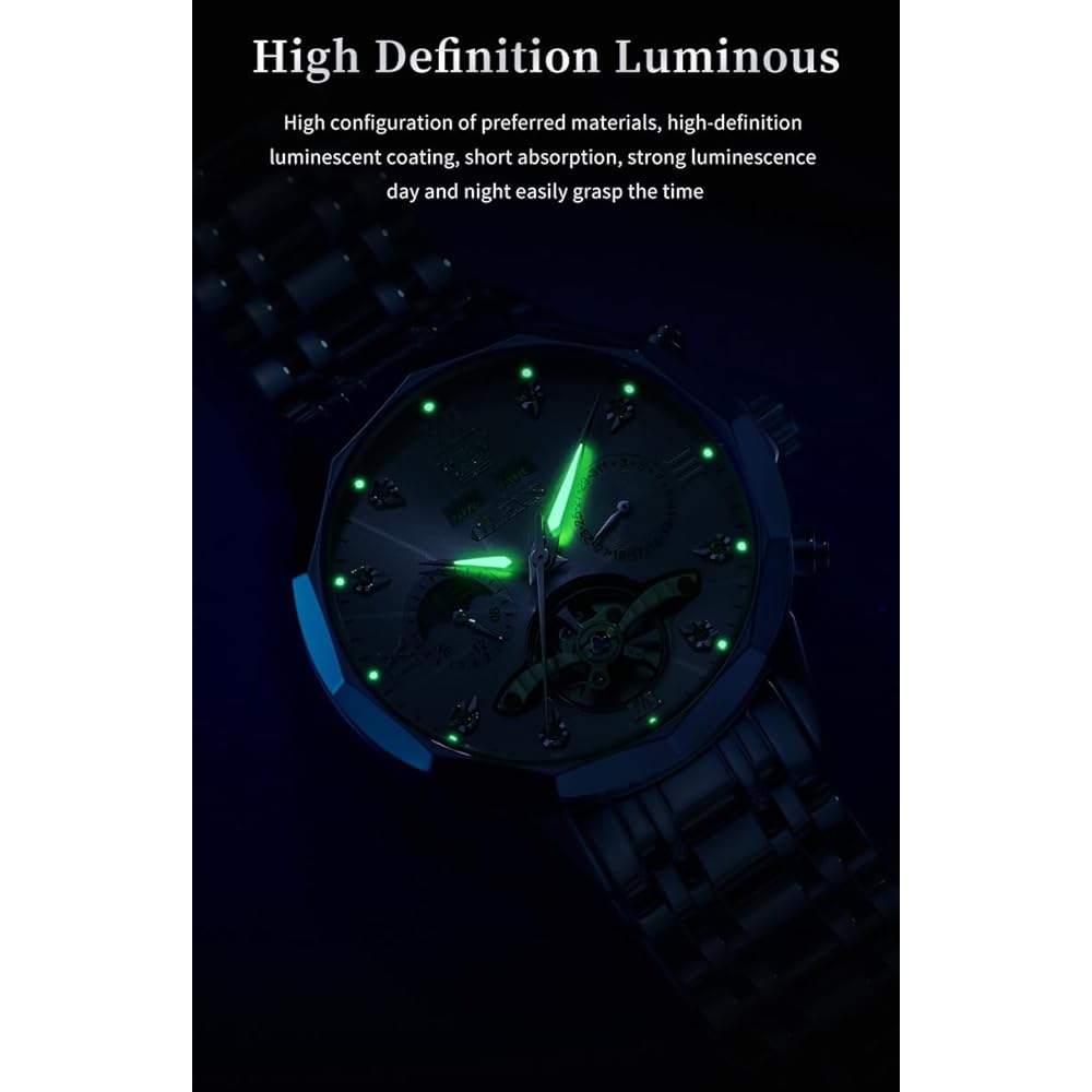 OLEVS Automatic Men's Business Dress Watch Stainless Steel Waterproof Classic Date Luxury Gold Watch 21