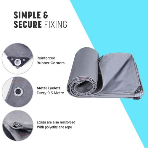 WLRHGl Heavy-Duty Tarp, 4.5 x 7m (15.5 x 26 ft), Rainproof Shelf, Outdoor Waterproof, Waterproof, UV-Resistant, Thick, Anti-Aging Plant Cover, Rain Cl