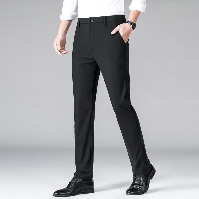 Kalhoty pro volný čas pánské jarní a podzimní modely černé volné rovné kalhoty ležérní kalhoty business léto pánské kalhoty