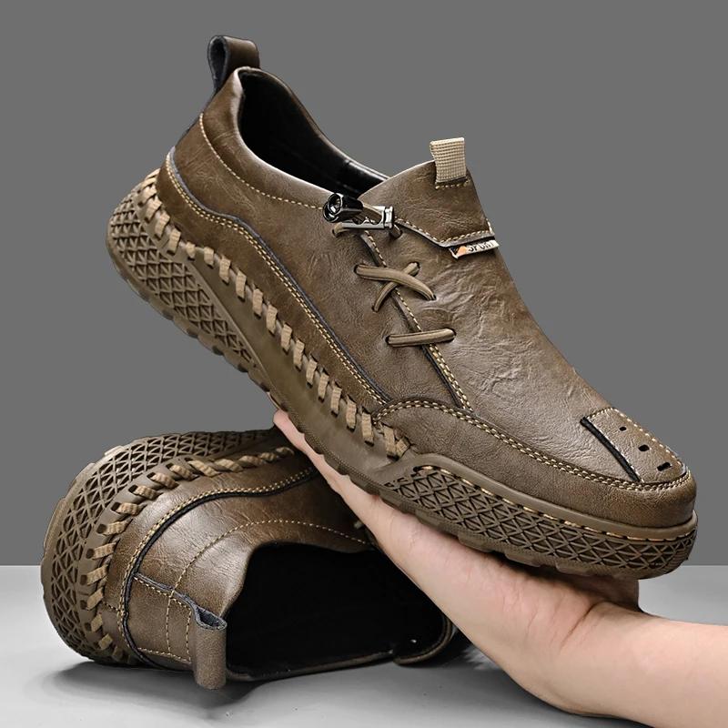 Fashion Men's Shoes Fashion Handmade Soft Leather Shoes Moccasins Comfort Driving Shoe High Quality Leather Casual Shoes Classic Loafers