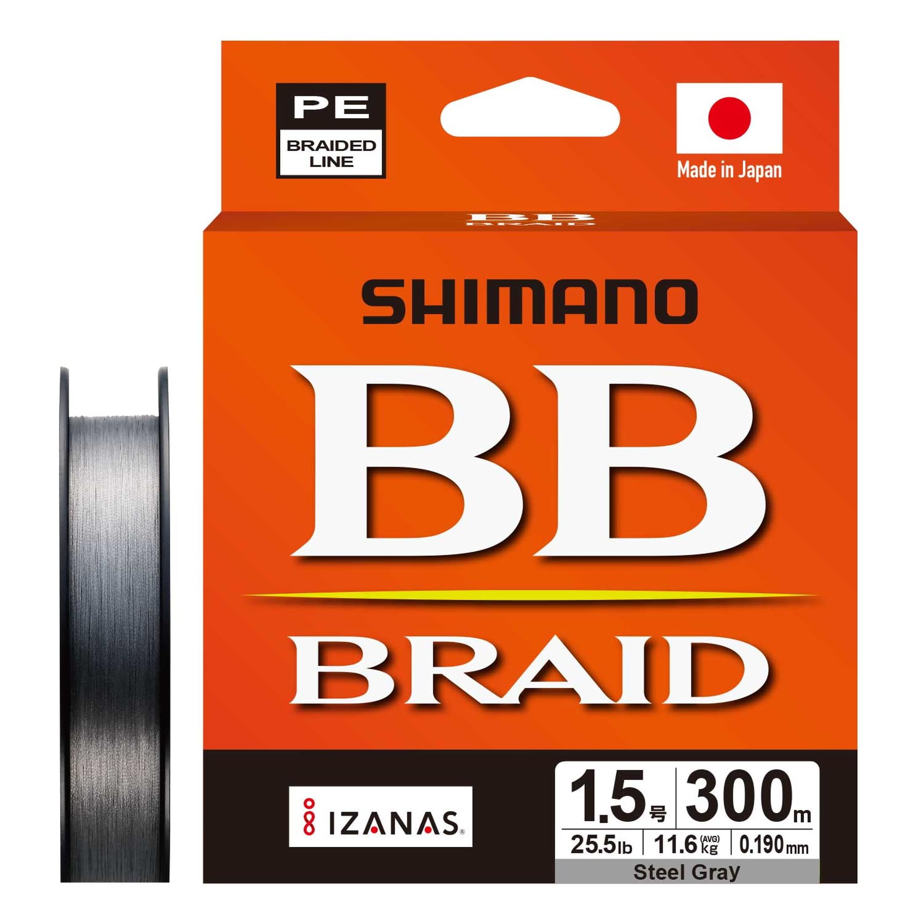 

Shimano PE BB Steel Gray Line, Braid, 300m, LD-M74Y, 1.5,