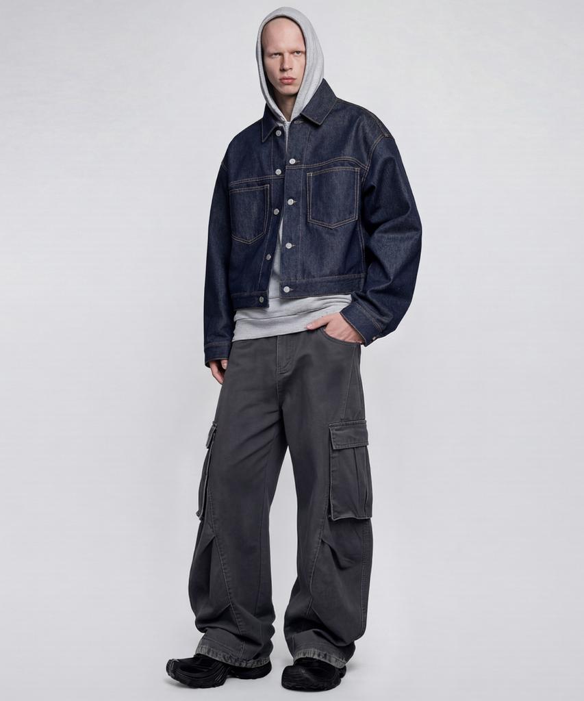 Dideobeulyueseui Cargo Wide Balloon Pants (Charcoal)