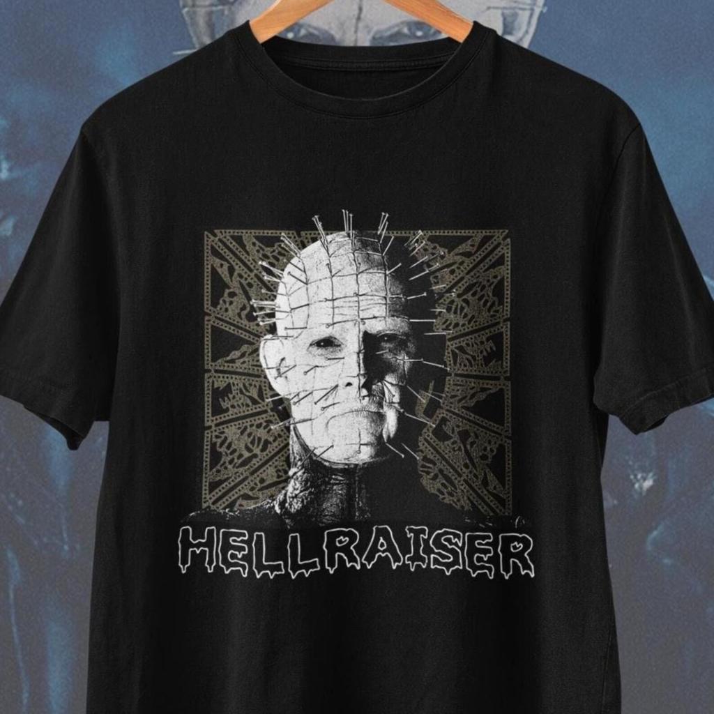 Maglietta Film Hellraiser | Maglietta Pinhead, T-shirt Grafica Horror Vintage, Ispirata al Film Pin Head degli Anni '80