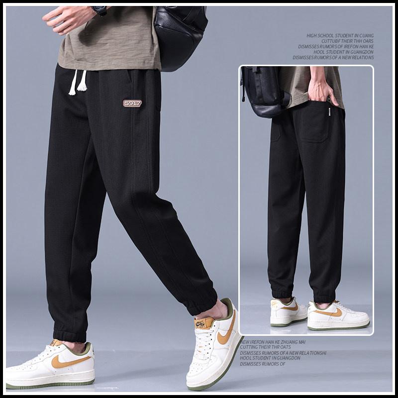 

High-quality 2026 summer lightweight men s casual jogger pants M чёрный