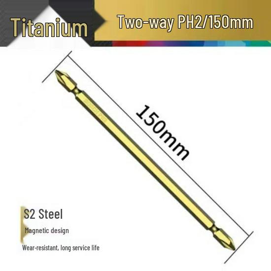 Bosch PH2 Magnetic Double-ended Phillips Screwdriver Bit with Extended Length for Electric and Air Screwdrivers.