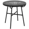Garden Table Boho-Style Outdoor Side Table, PE Rattan, Tempered Glass, Weather-Resistant, 50 Cm X 50 Cm X 50 Cm, Black