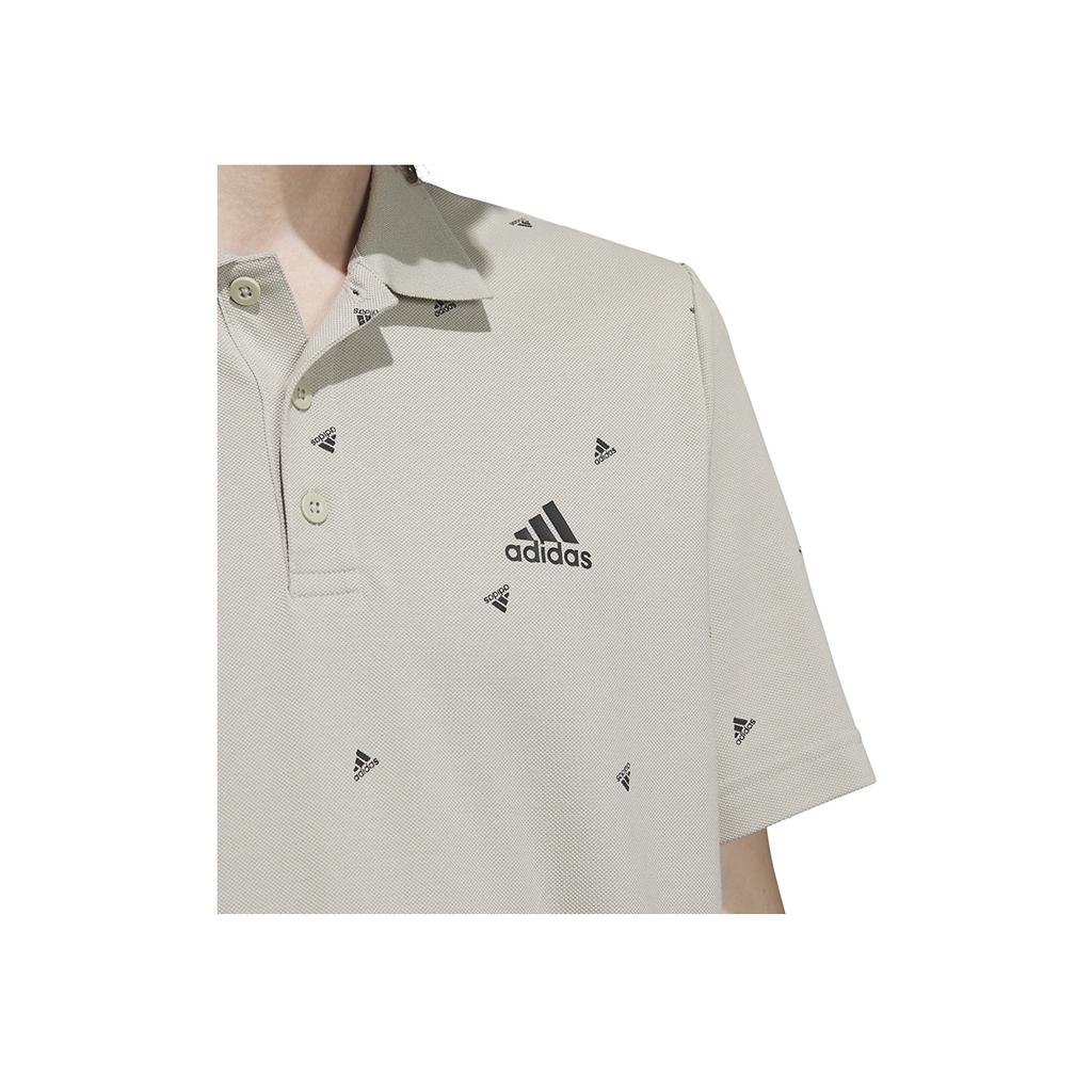 adidas Letter Print Short Sleeve Polo Shirt Men Polo Shirts Gray IA8153