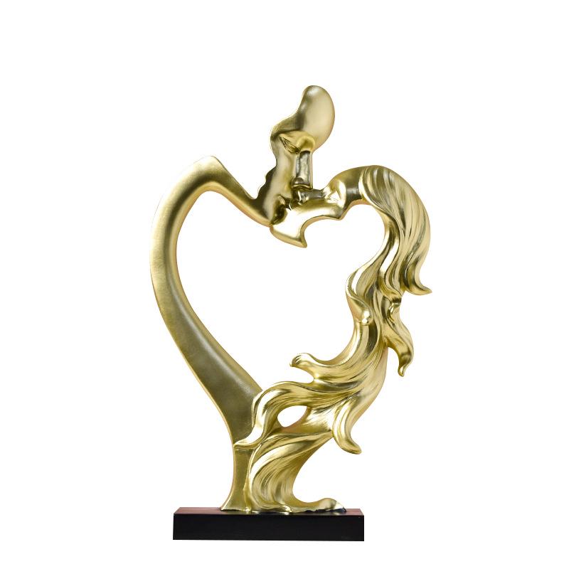 Nordic Light Luxury Couple Statue - Resin Ornament for Living Room or Bedroom Decor