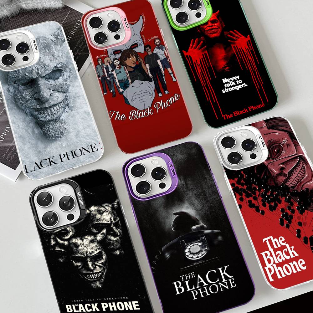 Horror Movie The B-Black P-Phone Phone Case For IPhone 17 16 15 14 13 12 11 Pro Max Plus Color Silver Cover