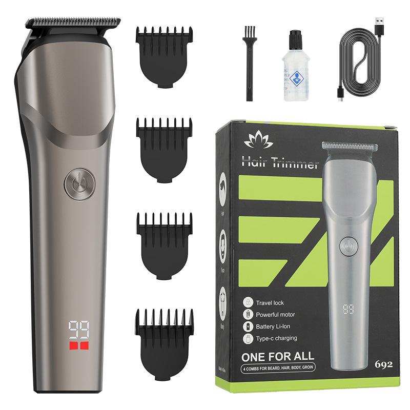 New multifunctional men s electric hair clipper LCD digital display electric clippers hair salon professional oil head carving electric clippers