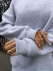 European & American Chic Retro Oversized Sweatshirt – Plain Color, Thickened, Round Neck, Comfortable for Autumn & Winter