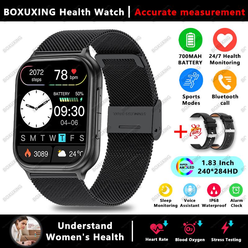 New Smart Watch Men 1.83'' AMOLED Screen 700MAH Outdoor Sports IP68 Waterproof Heart Rate GPS Grack Bluetooth Call Smartwatches