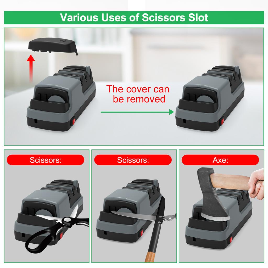 4 In 1 Electric Knife Sharpeners for Straight Blade Knives Serrated Knives Ceramic Knives and Scissors